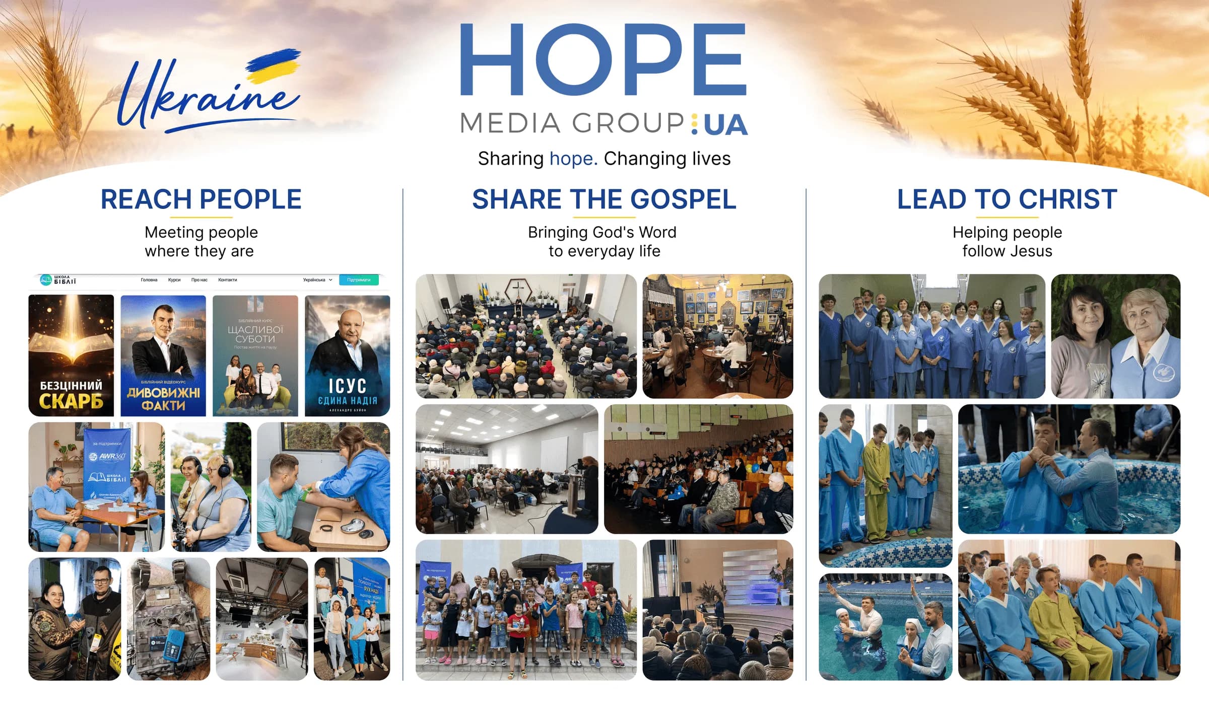 Банер Reach People / Share the Gospel / Lead to Christ