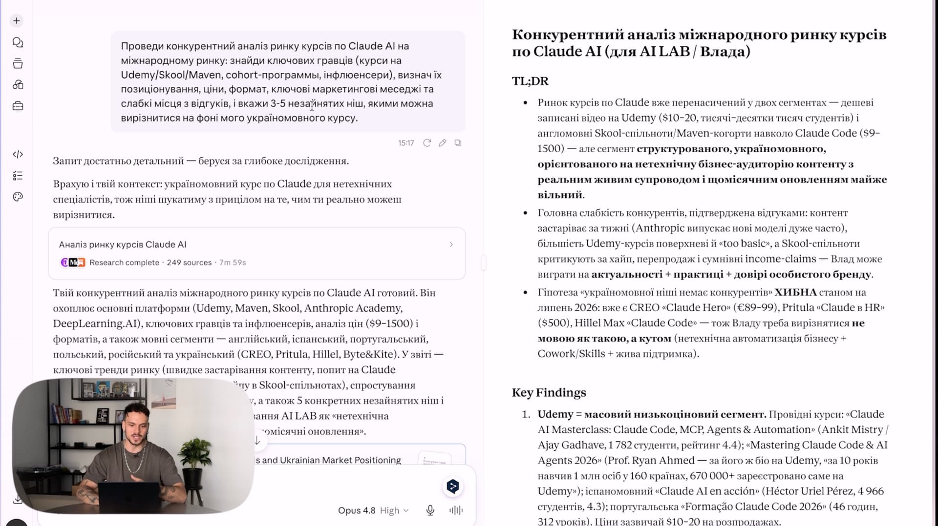 Демо Claude AI — аналіз ринку